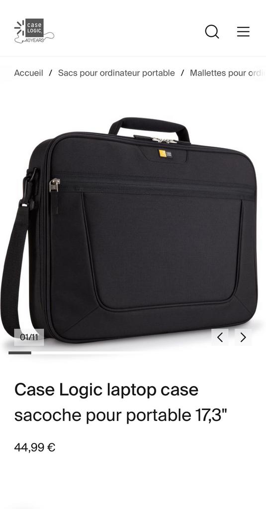1 Sac ordinateur noir prix : 15€, Informatique & Logiciels, Enlèvement ou Envoi, 15 pouces, Neuf, Sac à bandoulière