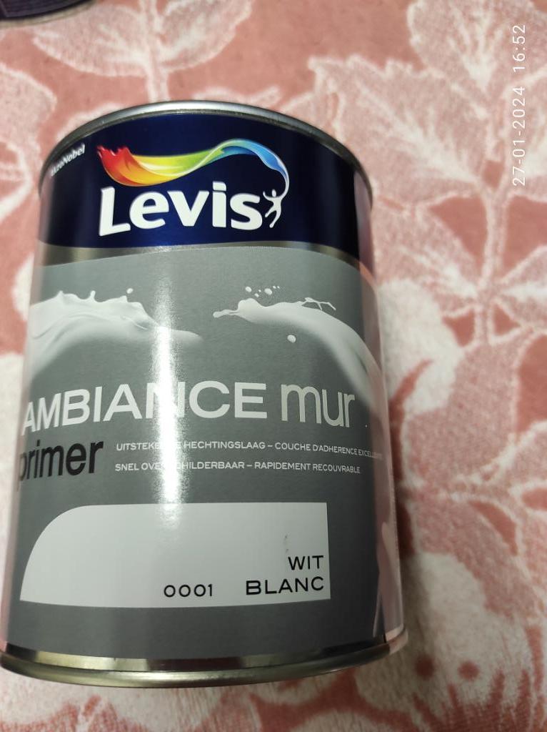 Levis Ambiance muurprimer 0,75l  wit, Ophalen, Wit, Nieuw, Verf