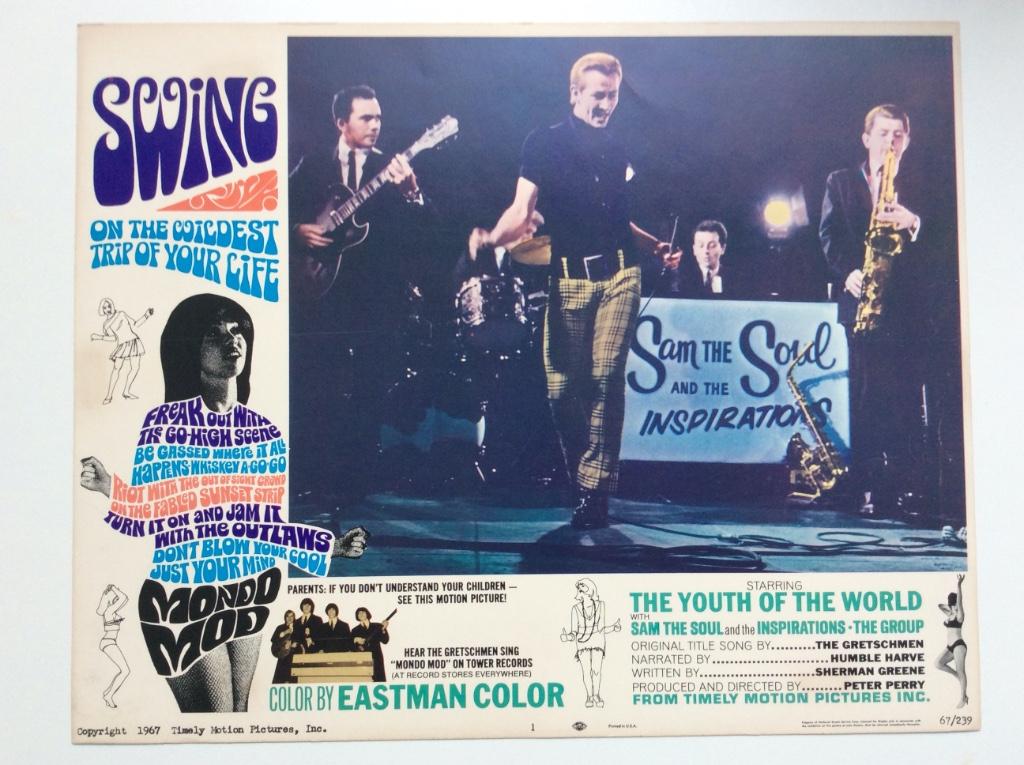 Mondo Mod - original lobby card 1967, Enlèvement ou Envoi, Rectangulaire horizontal, A1 jusqu'à A3, Utilisé
