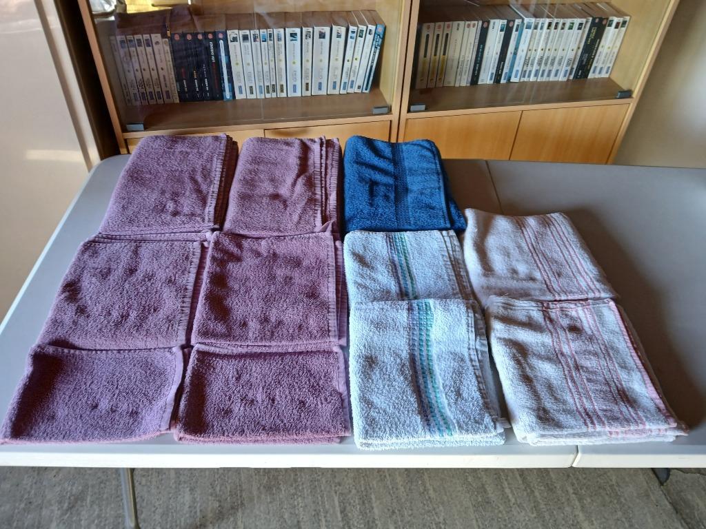 LOT de 12 DRAPS DE BAINS, Enlèvement, Comme neuf, Bleu, Serviette