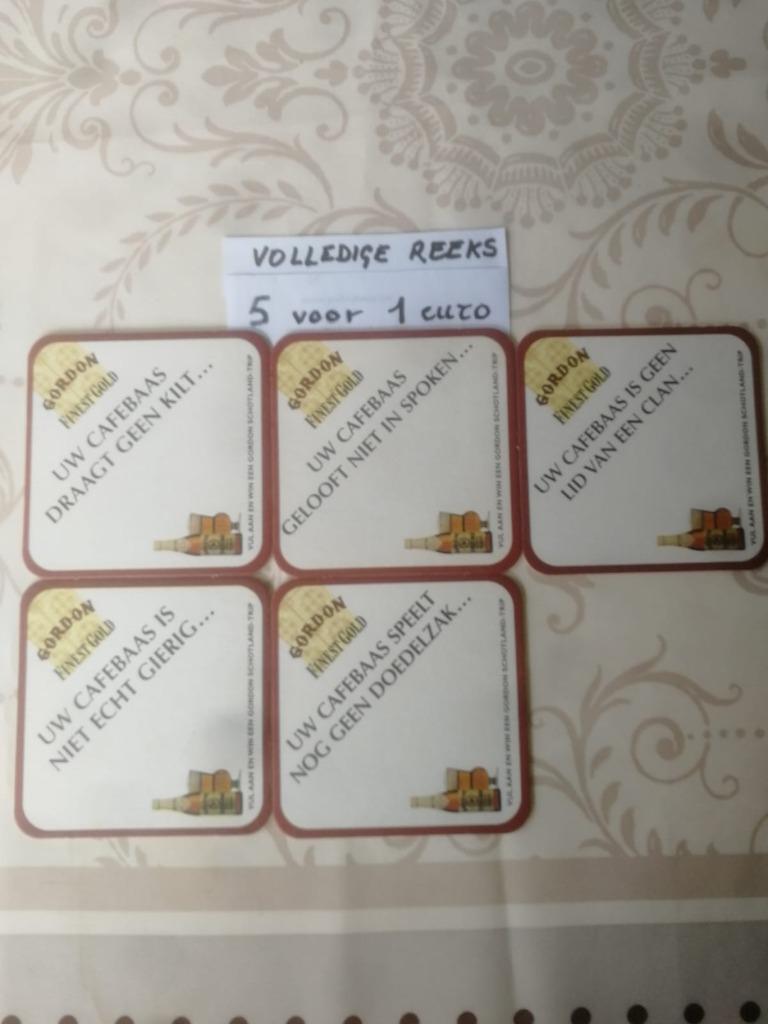 Volledige reeks bierviltjes Gordon - NL tekst - €1, Ophalen of Verzenden, Viltje(s)