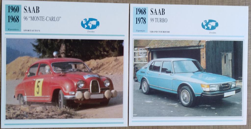 2 verzamelkaarten: automerk Saab, Ophalen of Verzenden, Zo goed als nieuw, Auto's