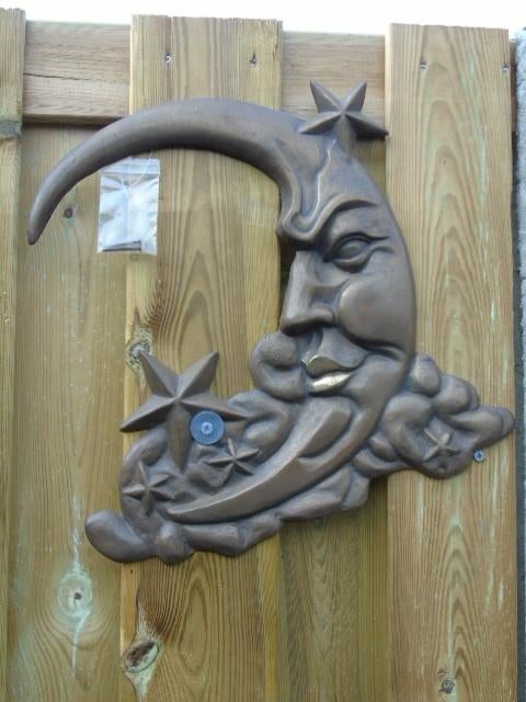 Bronzen fronton met maan en sterren met reliëf, Tuin en Terras, Ophalen of Verzenden, Nieuw