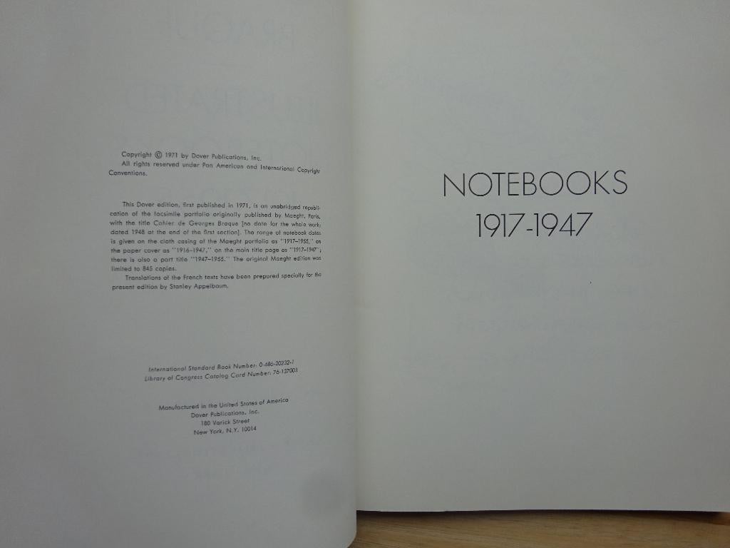 Georges Braque, 1971, illustrated notebooks 1917-1955, Ophalen of Verzenden, Gelezen