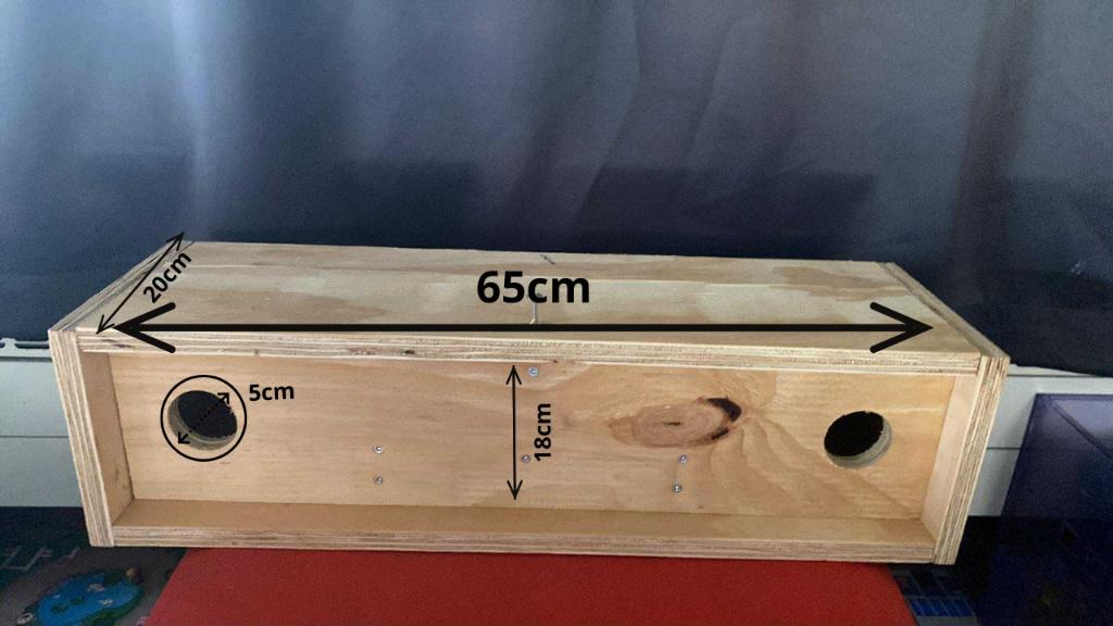 🦜Dubbele Broedblok Grasparkiet-Dwergpapegaai 65x20x18, Ophalen, Nieuw, Hout, Broedkooi of Kweekkooi