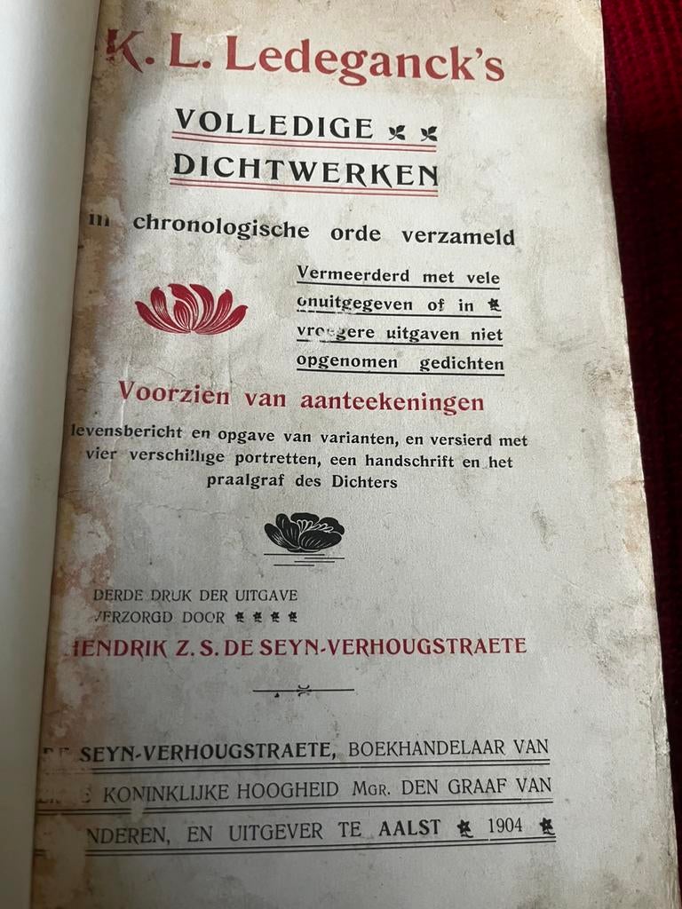 Boek Aalst De Seyn - Ledeganck's volledige dichtwerken 1904, Antiek en Kunst, Antiek | Boeken en Manuscripten, Ophalen of Verzenden