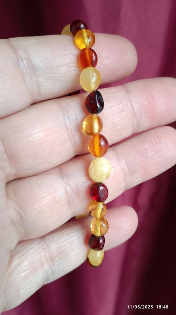 Gemengde barnsteen elastische armband, Ophalen, Overige kleuren, Nieuw, Elastiek