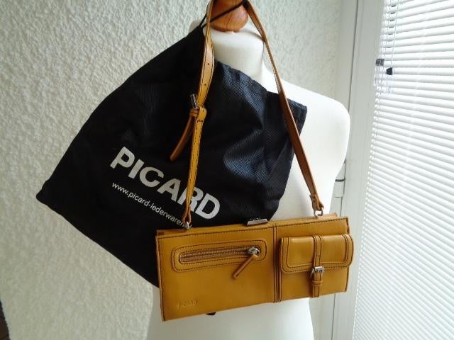 Sac pochette jaune ocre. Marque: "Picard"., Handtassen en Accessoires, Tassen | Damestassen, Ophalen of Verzenden, Gebruikt, Geel