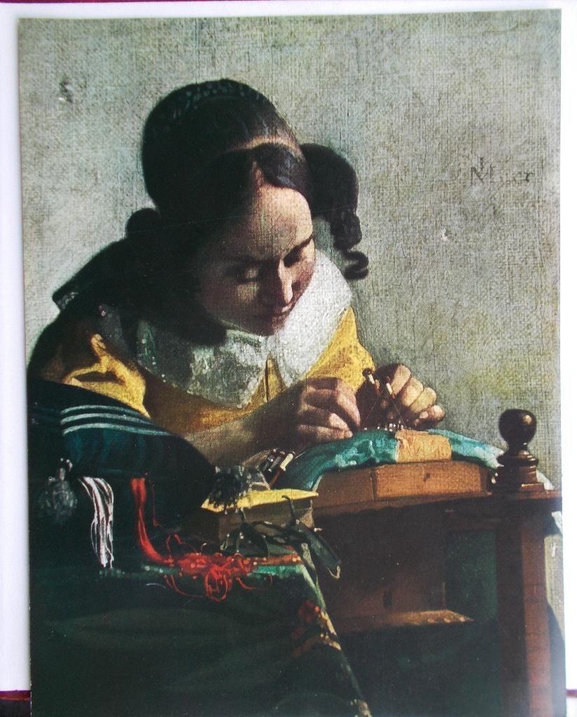 Poster 23 x 30 cm. Johannes Vermeer (reproductie), Antiek en Kunst, Verzenden