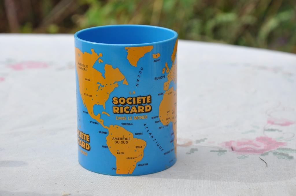 verre plastique societe ricard decor planisphère, Enlèvement ou Envoi, Comme neuf, Autres types
