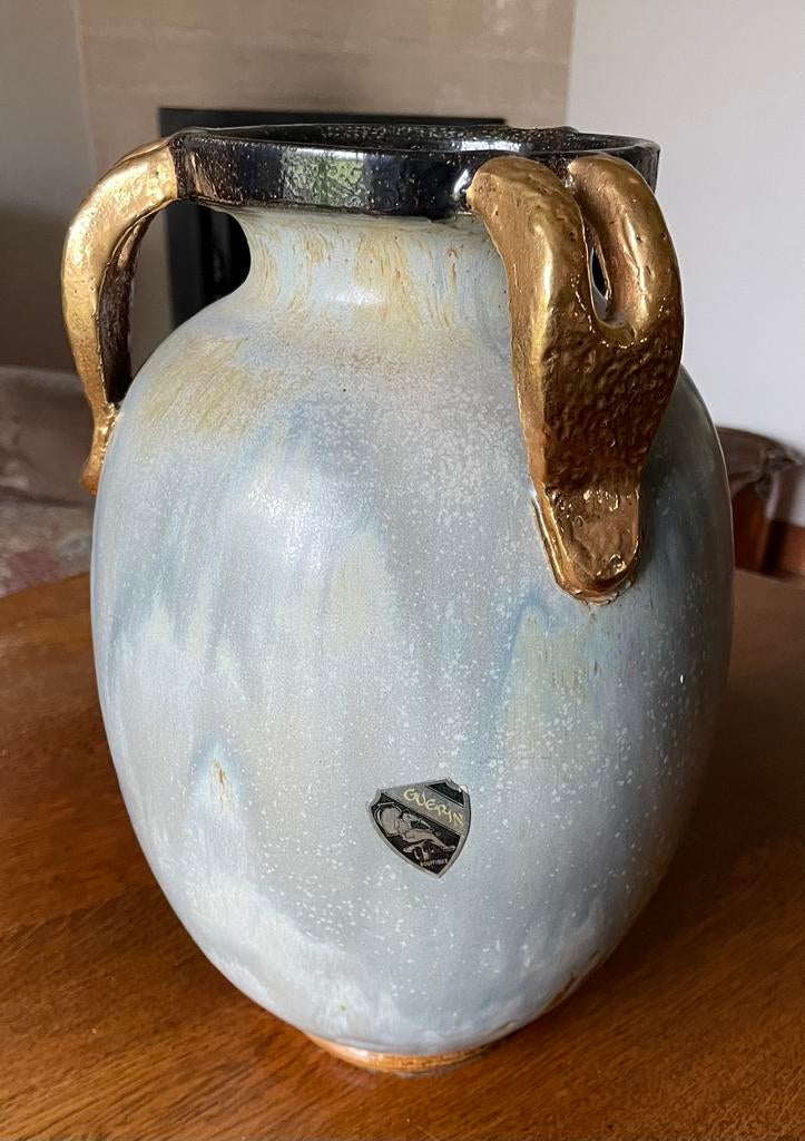 Vase en grès Guerin tourné à la main, Enlèvement, Comme neuf, Autres couleurs, Moins de 50 cm