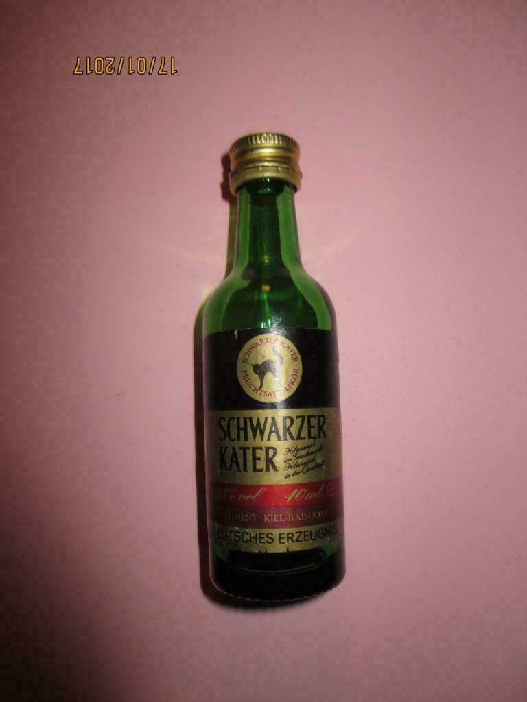 Mini flesje Schwarzer Kater, Ophalen of Verzenden, Gebruikt, Verpakking