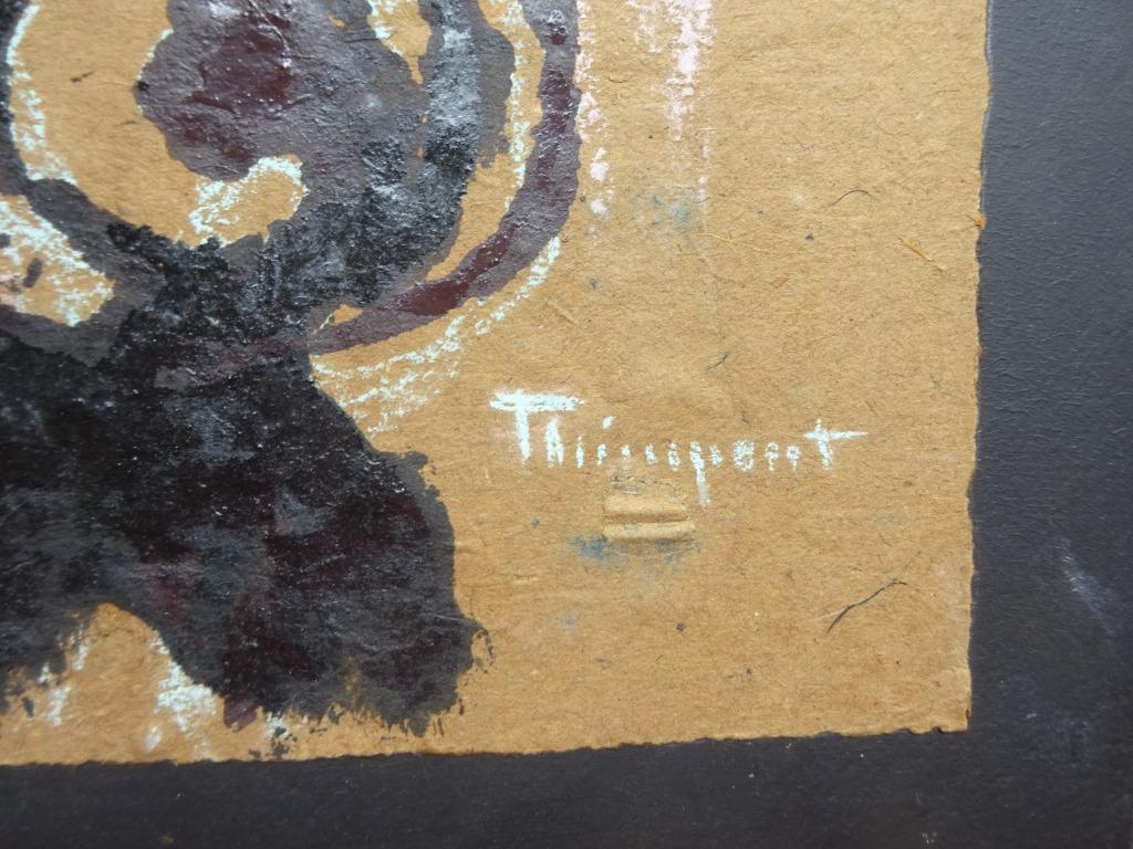 Suzanne Thienpont, compositie, tachisme,  36 x 23 cm, Antiquités & Art, Art | Peinture | Moderne, Enlèvement ou Envoi