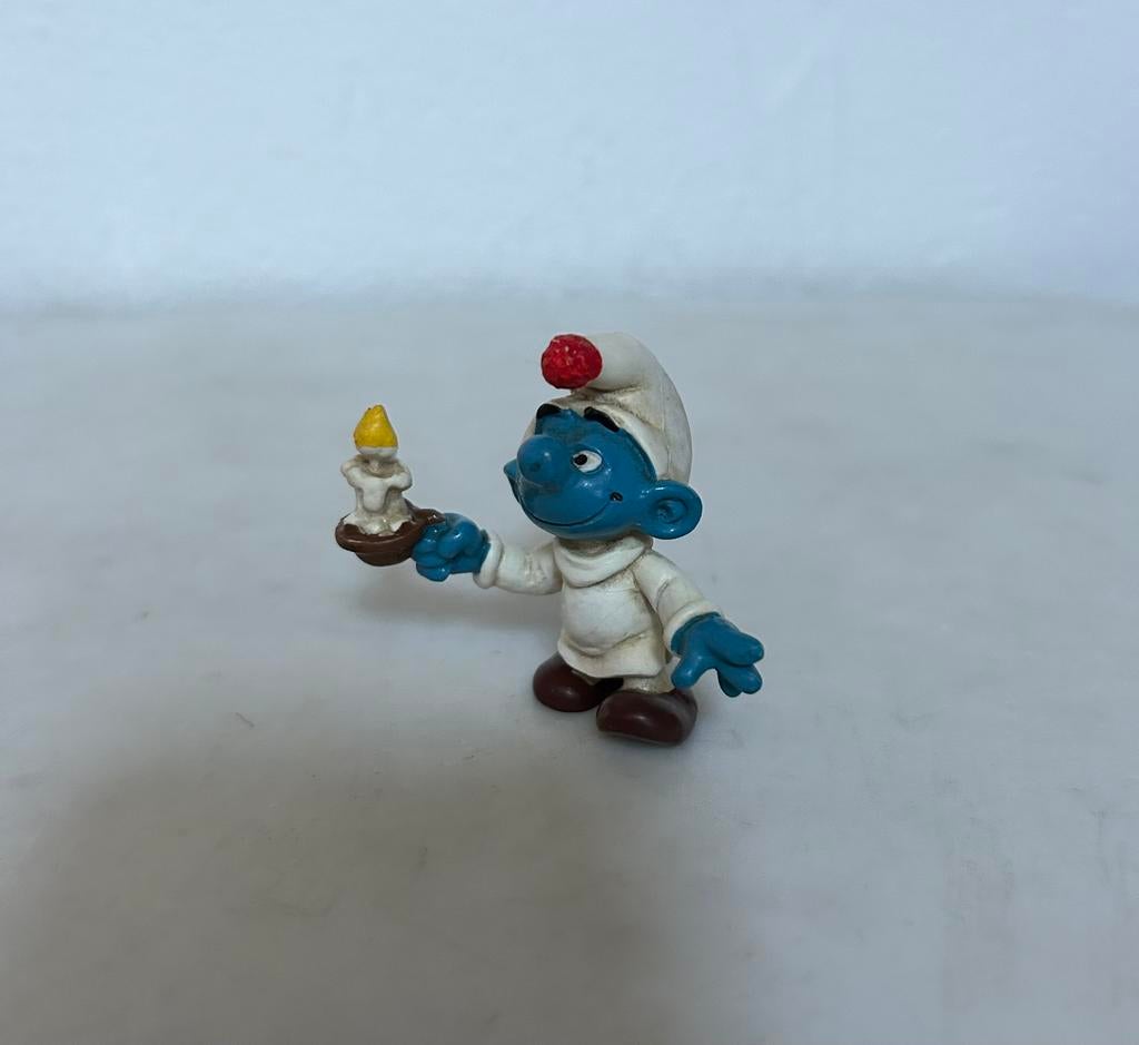 Smurf met kaars, Verzamelen, Ophalen of Verzenden, Gebruikt, Overige Smurfen, Poppetje, Figuurtje of Knuffel