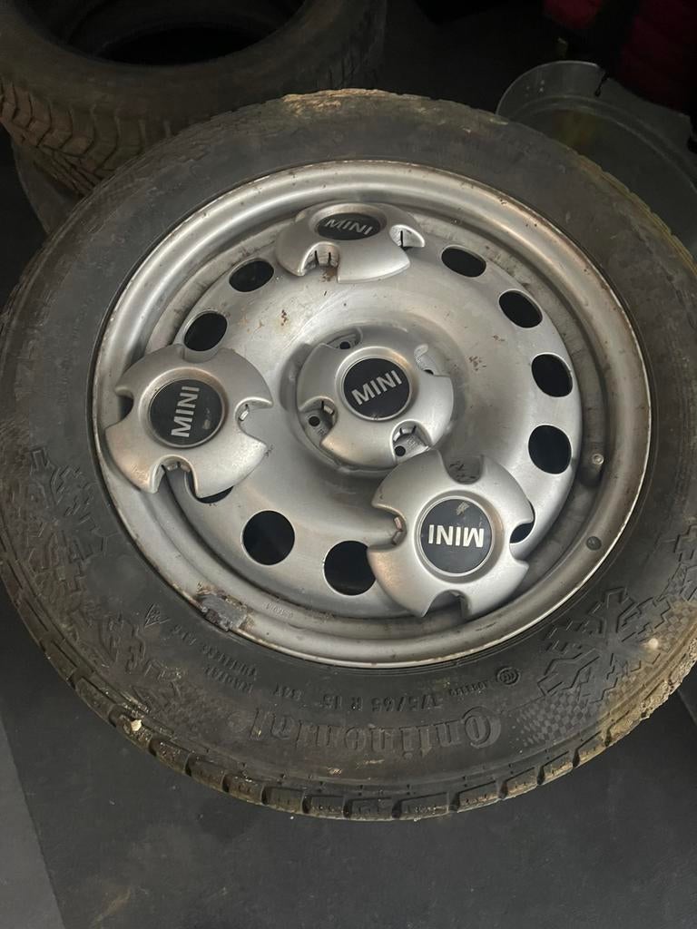 4 Jantes hiver acier Mini 175/65/15, Autos : Pièces & Accessoires, Pneus & Jantes, Enlèvement, Jante(s)