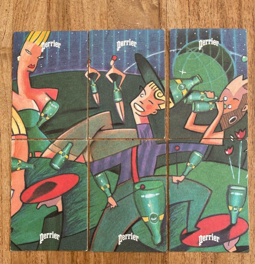 Bierviltjes - PERRIER puzzel 4, Verzamelen, Biermerken, Ophalen of Verzenden, Zo goed als nieuw, Viltje(s)