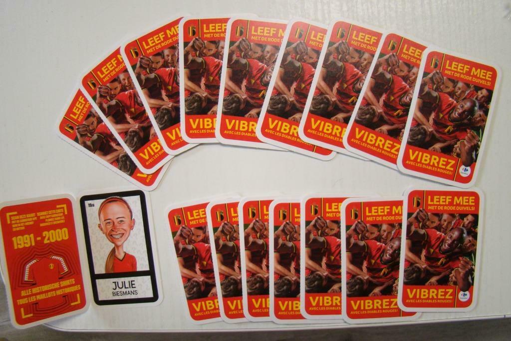 kaarten Carrefour voetbal 2020 = 17st  incl. Guess who Julie, Ophalen of Verzenden