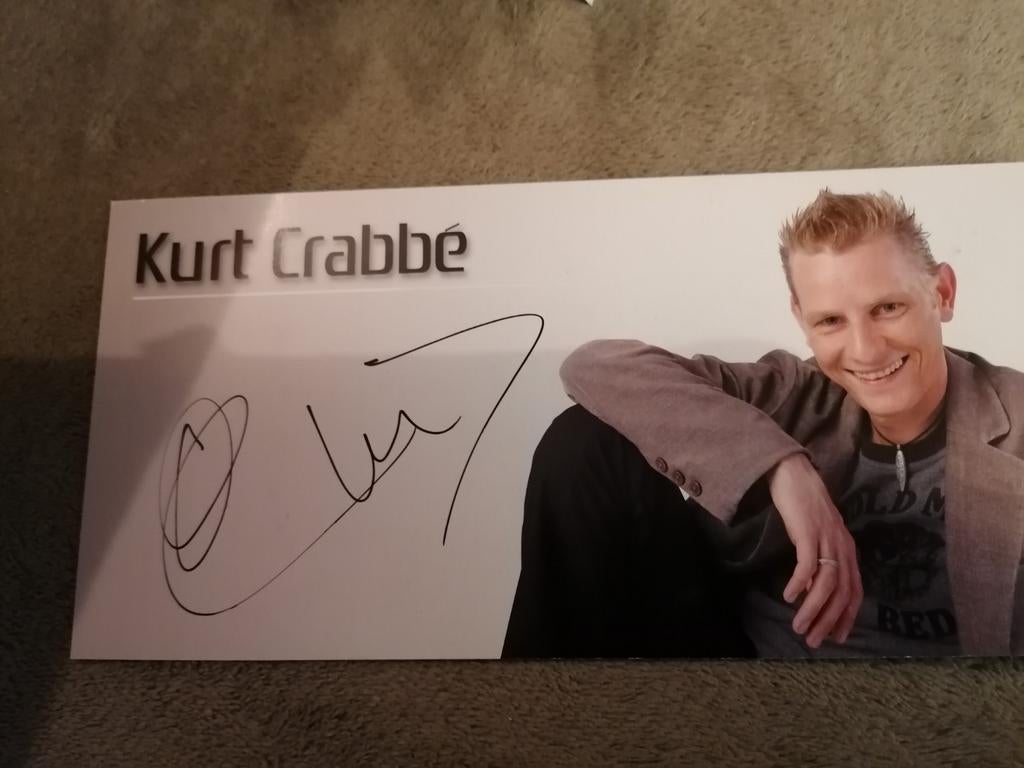 Fotokaart met handtekening Kurt crabbé, Verzamelen, Foto's en Prenten, Verzenden
