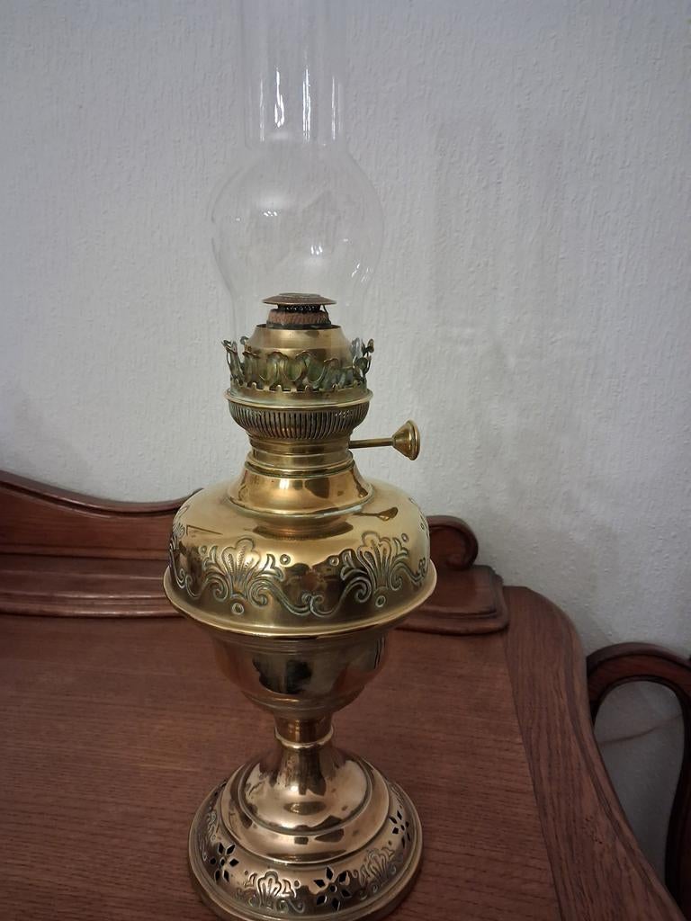 Ancienne  lampe en cuivre, Antiquités & Art, Enlèvement ou Envoi