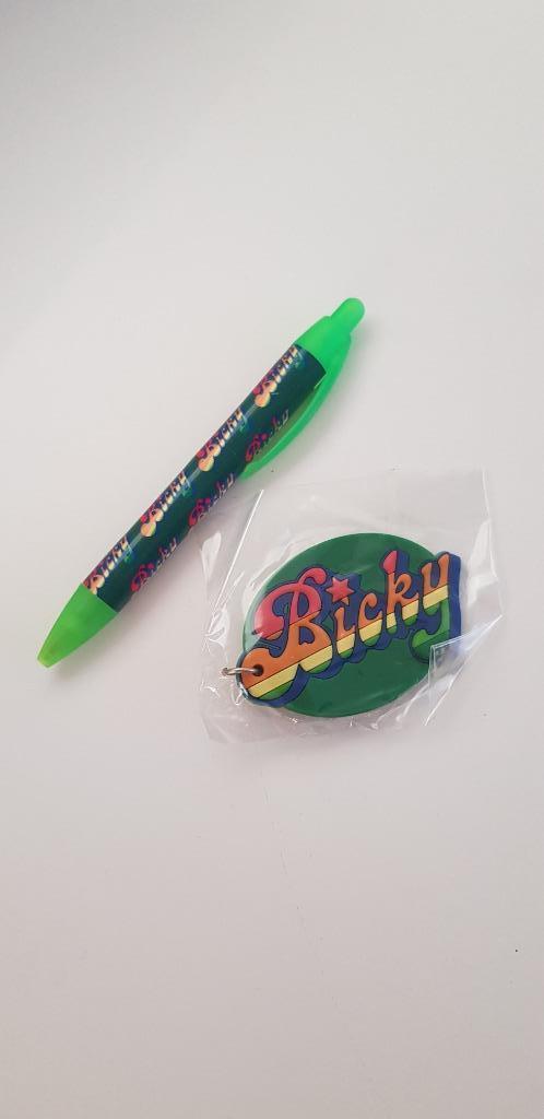 Bicky blauwe stylo balpen + sleutelhanger bicky burger, Enlèvement ou Envoi, Neuf, Marque