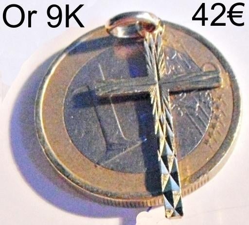 Pendentif croix de vie ou latine or 18/9K ou plaqué or, NEUF, Overige materialen, Nieuw, Ophalen of Verzenden, Kruis of Symbool