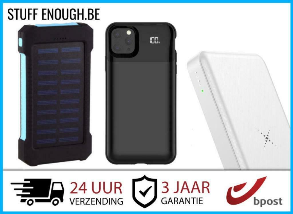 Powerbank Hoge Capaciteit Qi Solar Externe Batterij Hoesje, Verzenden, Nieuw, Apple iPhone