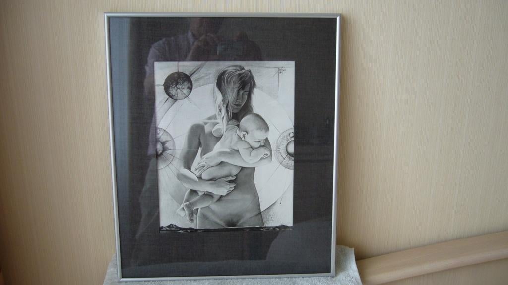 FRAME + GRAVURE VROUW MET KIND, Ophalen, Zo goed als nieuw