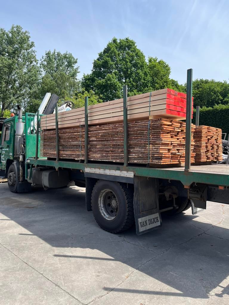 Lariks boomplanken, schaaldelen, schorsplanken., Doe-het-zelf en Bouw, Ophalen, Nieuw, Plank, Geïmpregneerd