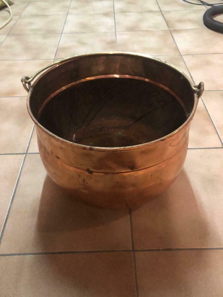 Mooie koperen ketel / verkoperde melkkan, Ophalen of Verzenden, Koper
