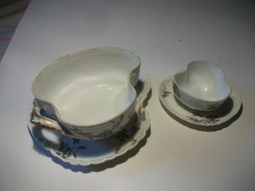Mosterdpot en sauskom Limoges Haviland Schleiger pattern 73-, Antiek en Kunst, Antiek | Porselein, Ophalen of Verzenden