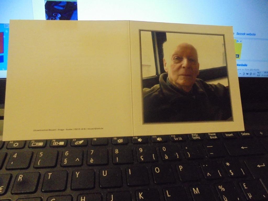 dp Julien Dereymaeker, Enlèvement ou Envoi, Image pieuse
