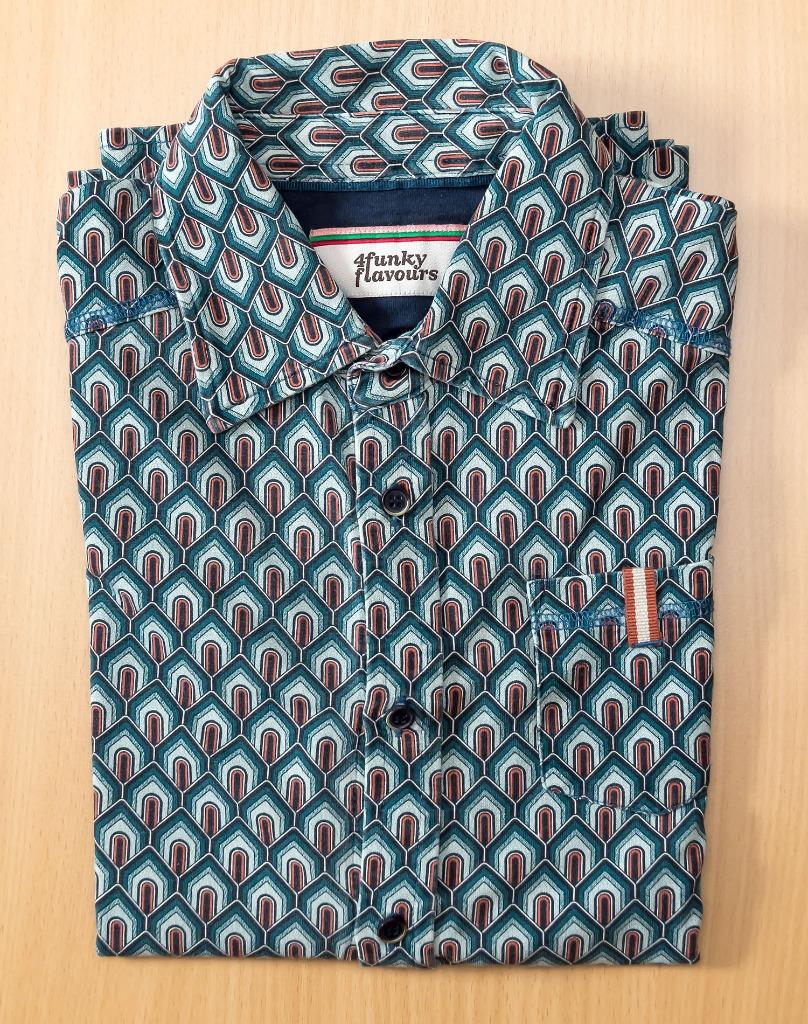 Donkergroen hemdje 4funkyflavours, maat 146-152, Garçon, Enlèvement ou Envoi, Chemise ou Chemisier, Utilisé