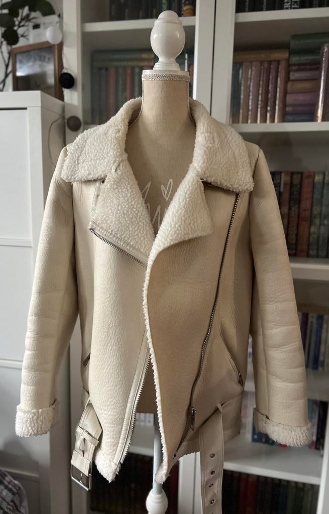 Blouson aviateur Zara t.M, Taille 38/40 (M), Enlèvement ou Envoi, Beige, Porté