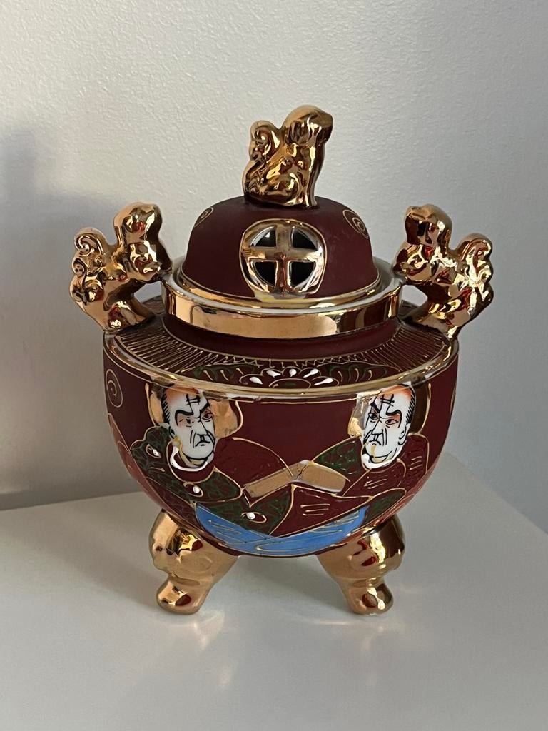 Chinese vaas met deksel - vintage, Ophalen of Verzenden