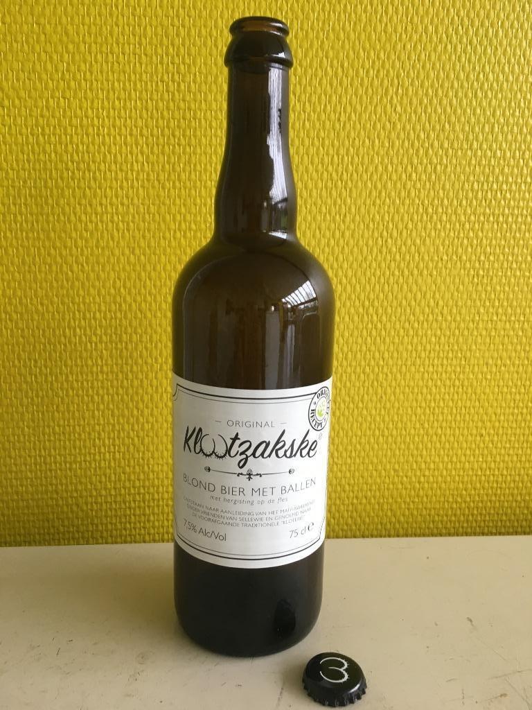 fles "Klootzakske" + kroonkurk, Ophalen of Verzenden, Gebruikt, Flesje(s), Overige merken