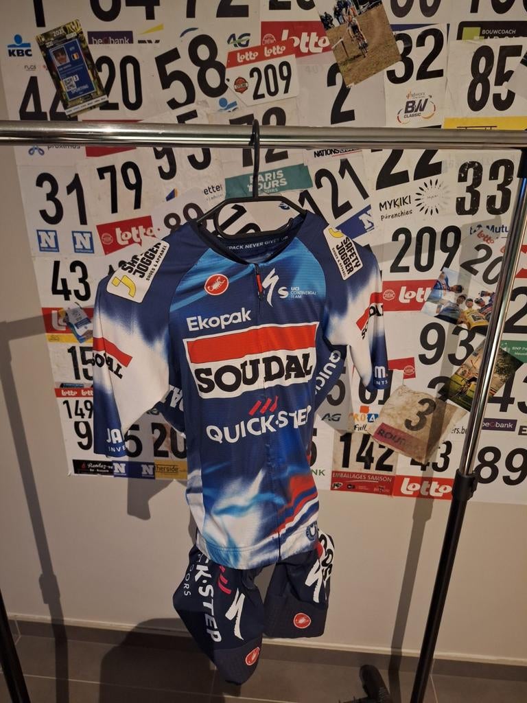 Koersbroek +truitje soudal Quick-Step maat S, Ophalen of Verzenden, Zo goed als nieuw, Kleding