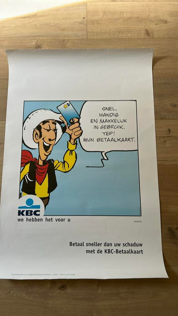Morris lucky luke affiche KBC 2002, Ophalen of Verzenden, Gebruikt