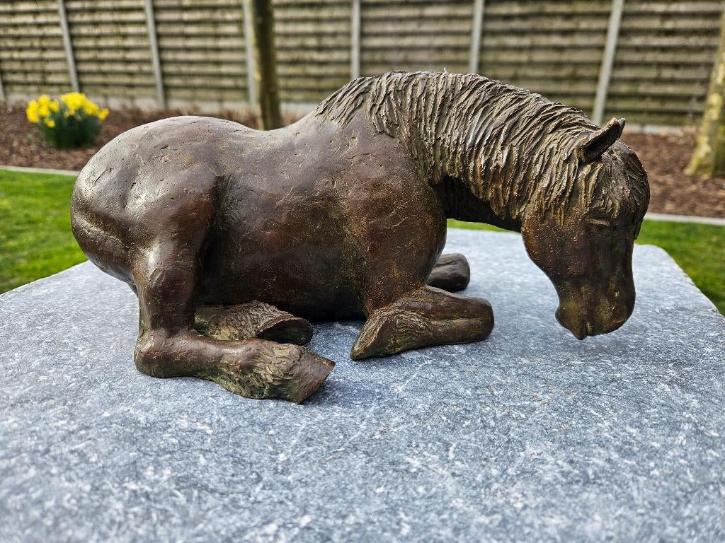 Bronzen boerenpaard Ron Deblaere met certificaat, ook andere, Ophalen of Verzenden