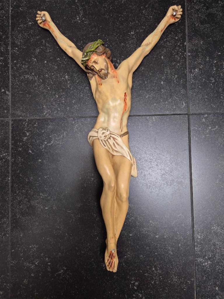 Christi Corpus hangende christus (kruis) 60 cm plaaster 1930, Enlèvement