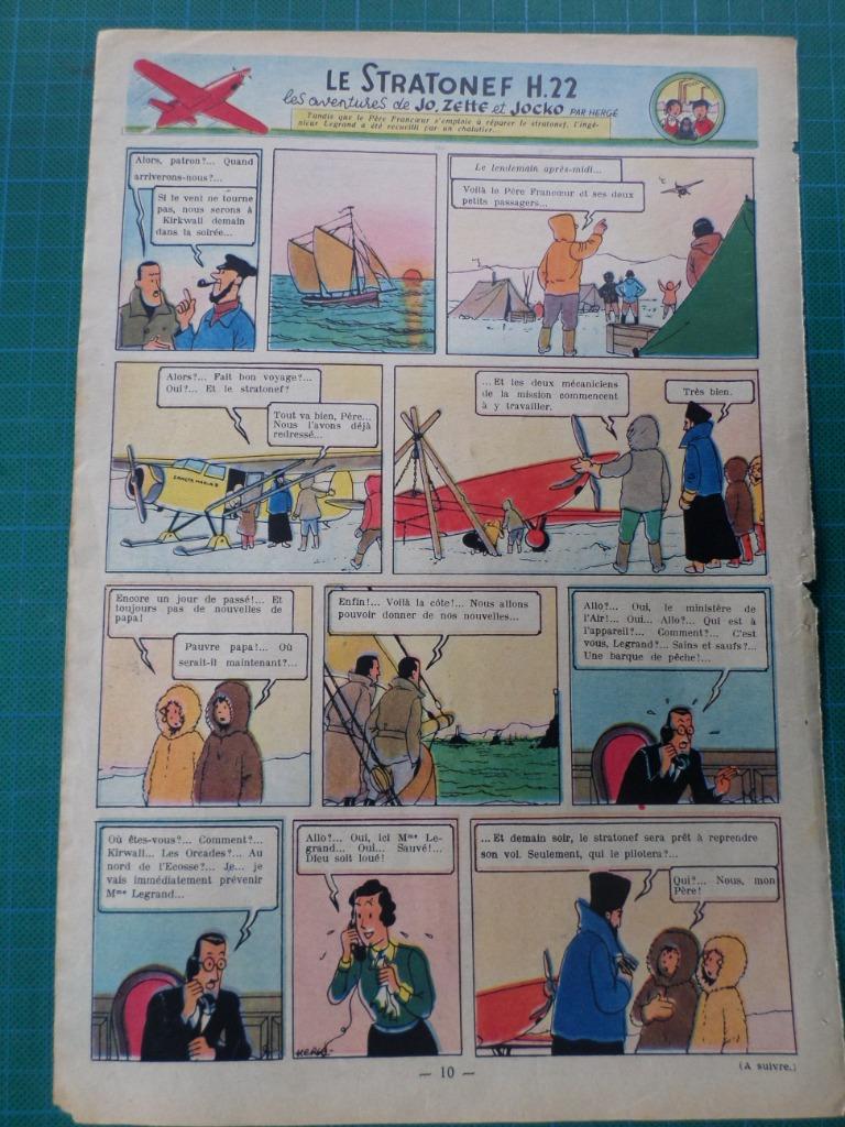 Jo, Zette et Jocko - 3 bande titre "le stratonef H.22 - 1949, Enlèvement ou Envoi, Autres personnages, Utilisé, Autres types