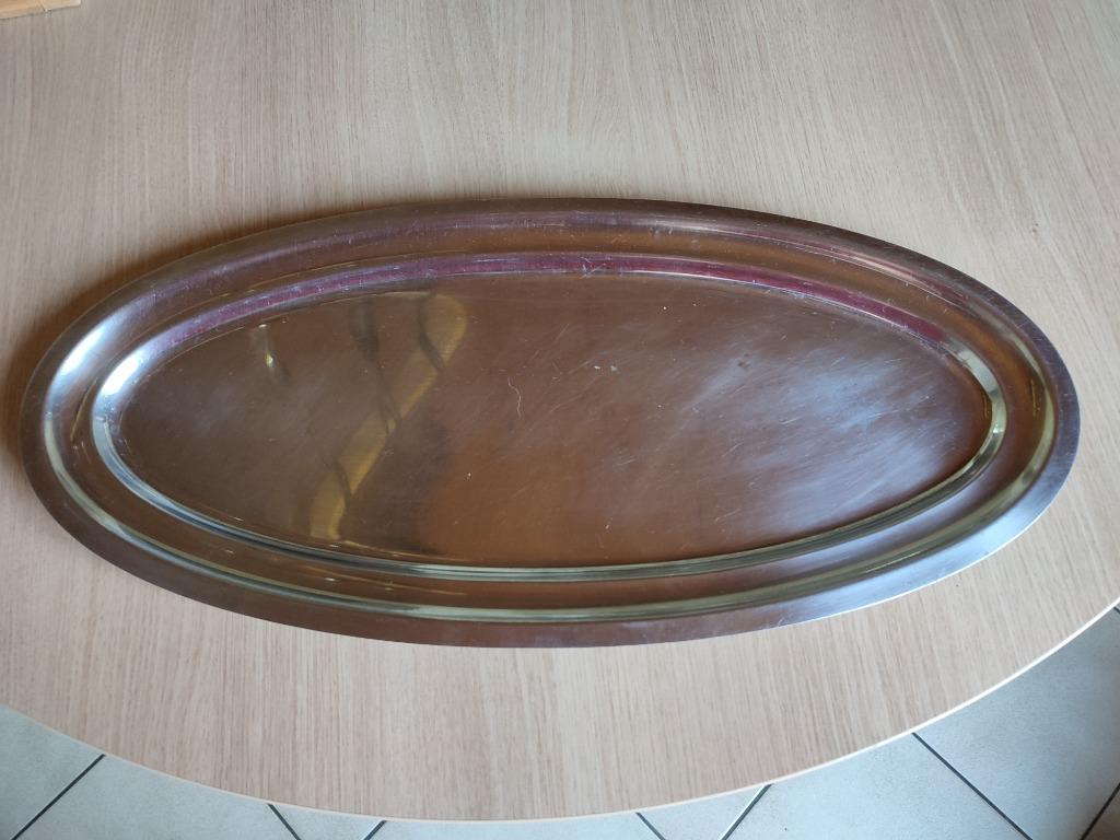 Plat " Inox", Maison & Meubles, Accessoires pour la Maison | Plateaux, Enlèvement ou Envoi, Utilisé, Ovale, Métal