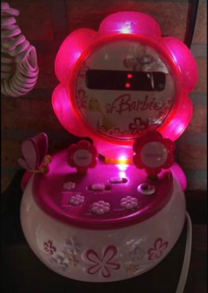 Barbie wekker/radio met verlichte bloem., Enlèvement ou Envoi, Comme neuf