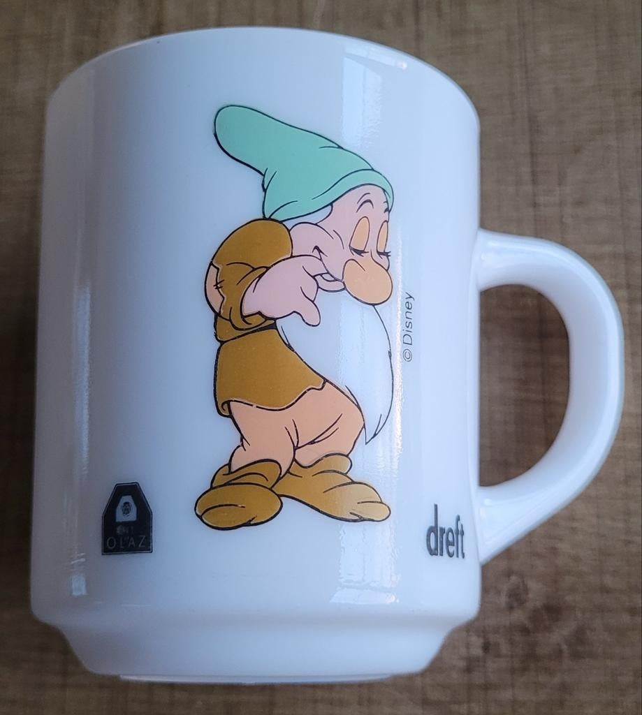 Oude Disney drinktas: dwerg Bloosje, Verzamelen, Ophalen of Verzenden, Sneeuwwitje of Doornroosje, Zo goed als nieuw, Servies