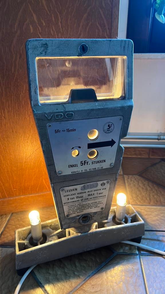 Parkeermeter leuven / lamp met dimmer, Ophalen, Gebruikt, Metaal, Retro / vintage