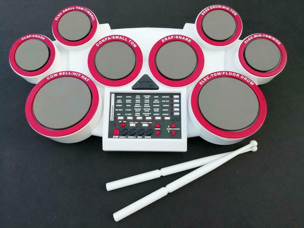 Elektronisch drumstel voor kinderen op batterijen, Muziek en Instrumenten, Drumstellen en Slagwerk, Ophalen of Verzenden, Gebruikt
