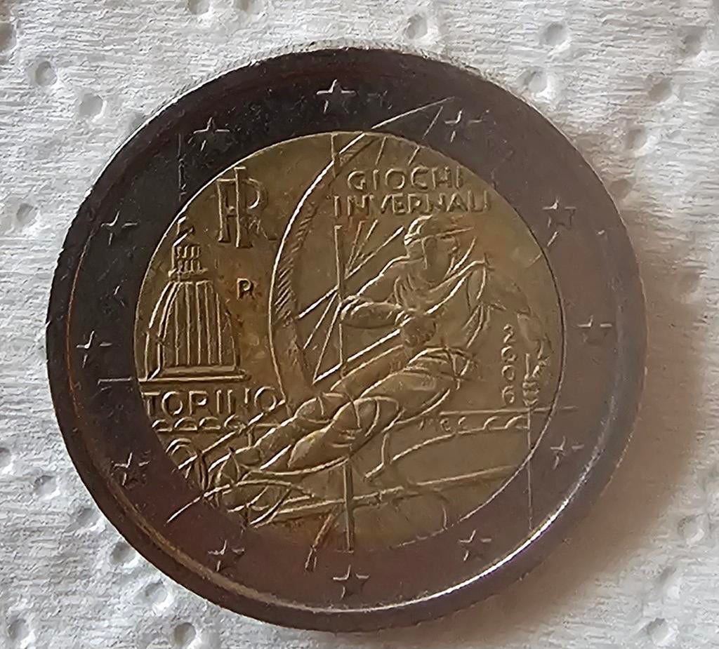 2 euro herdenkingsmunt italië 2006 olympische winterspelen, Ophalen of Verzenden, Italië, 2 euro, Losse munt