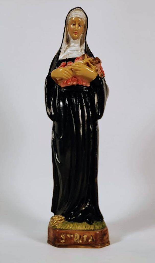 Statue chrétienne de Sainte Rita de 19 cm de haut en résine, Enlèvement ou Envoi