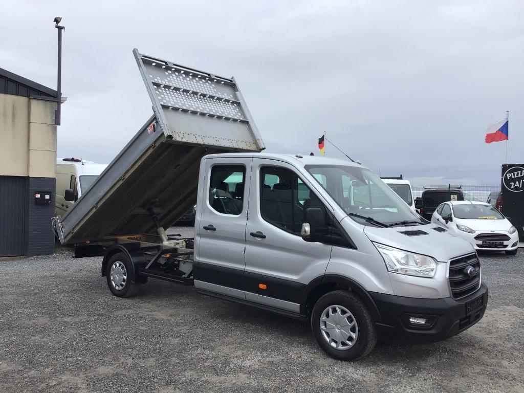 ford transit kipper dubbel/cabine 7plaatsen 2021 18950e ex, Autos, Camionnettes & Utilitaires, Argent ou Gris, Entreprise, 7 places