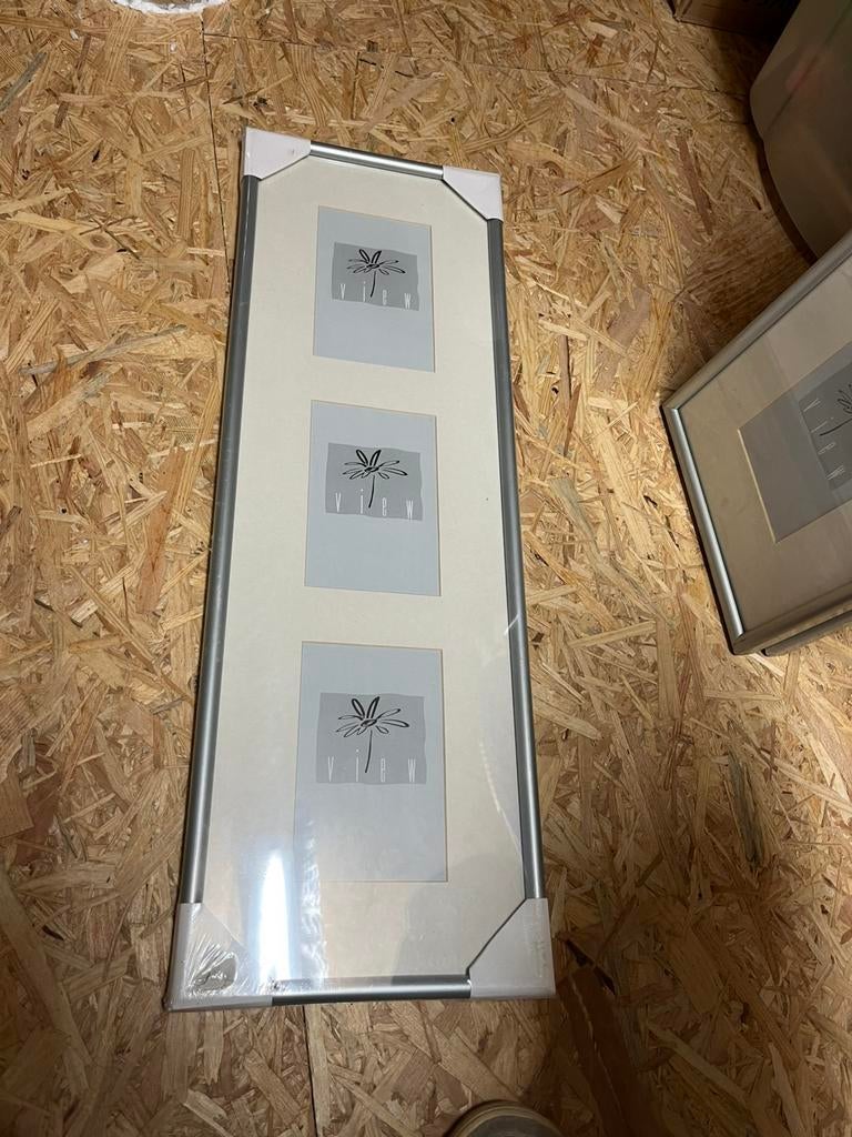 Fotolijst 3 foto’s zilver 20cmx61cm ( 3 stuks beschikbaar), Enlèvement, Neuf