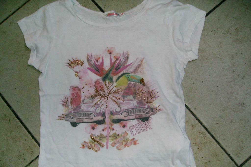 wit shirt mt 128, Enlèvement ou Envoi, Utilisé, Fille, Chemise ou À manches longues